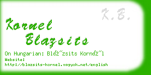 kornel blazsits business card